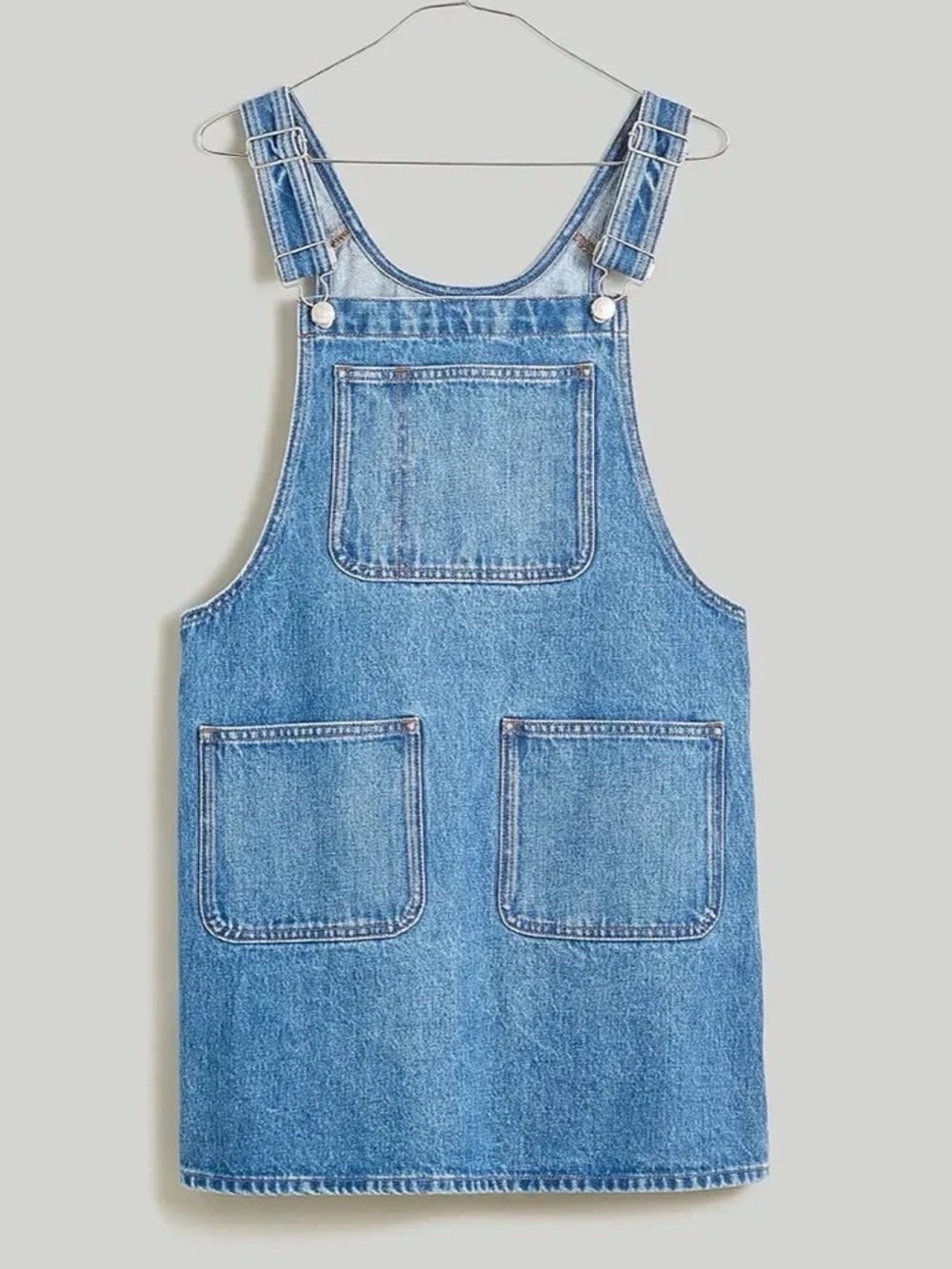 Madewell Denim Overall Mini Dress in Groveson Wash